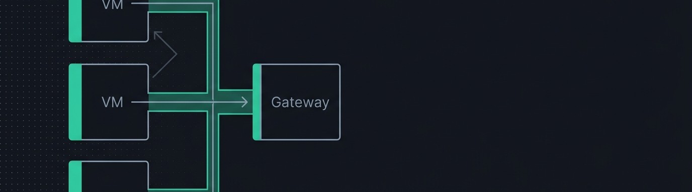 AI agent sandboxes as microVMs with zero inbound ports: all traffic leaves over outbound tunnels to an expiring gateway URL